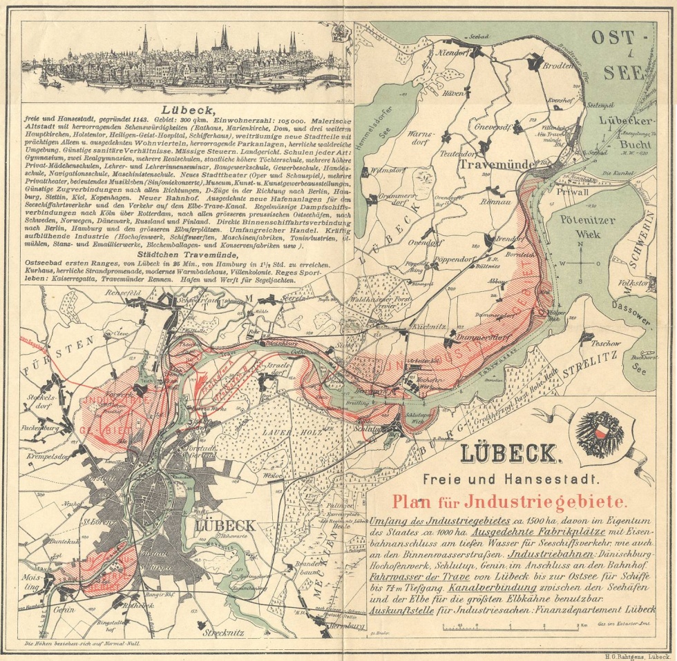 Gebietskarte Lübeck - Freie und Hansestadt (Kreismuseum Bitterfeld CC BY-NC-SA)