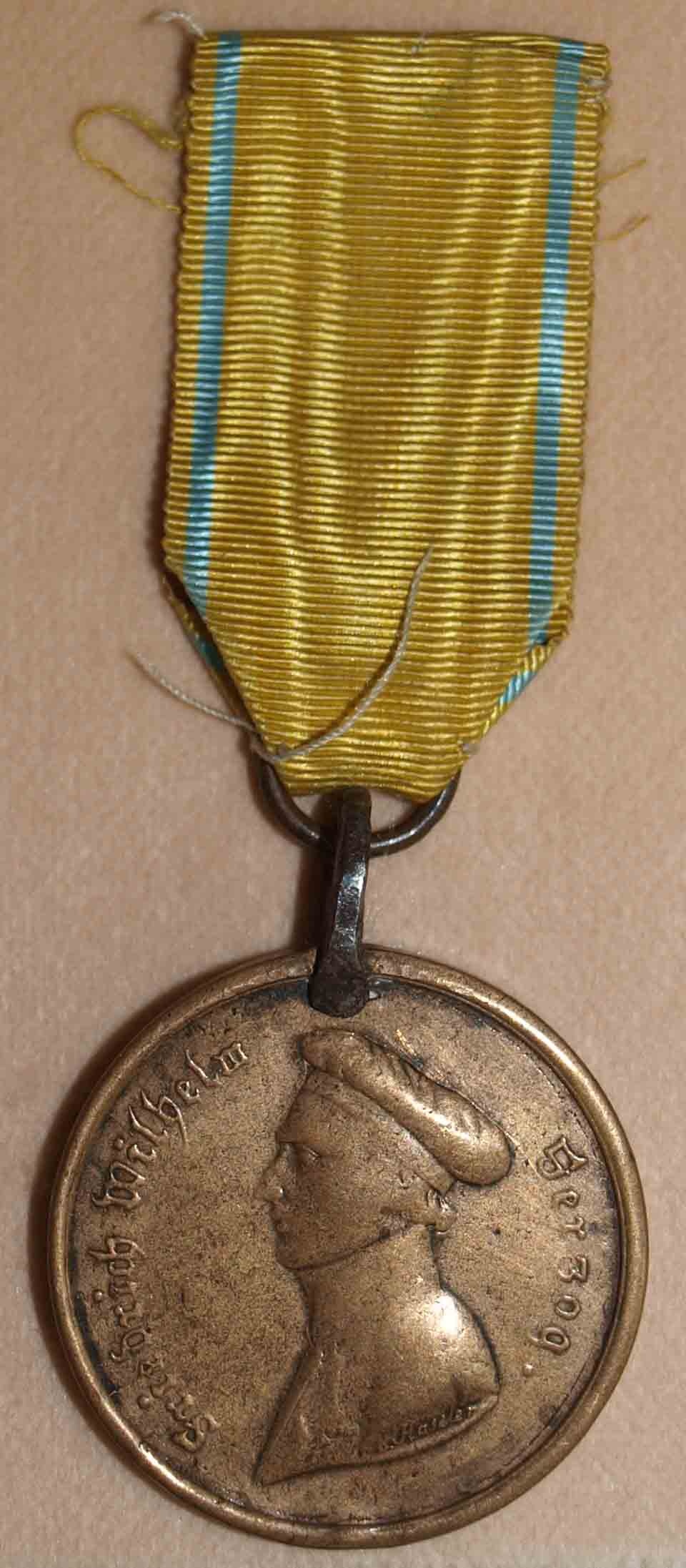 Waterloo-Medaille des Herzogtums Braunschweig, 1818 (Museum Weißenfels - Schloss Neu-Augustusburg CC BY-NC-SA)