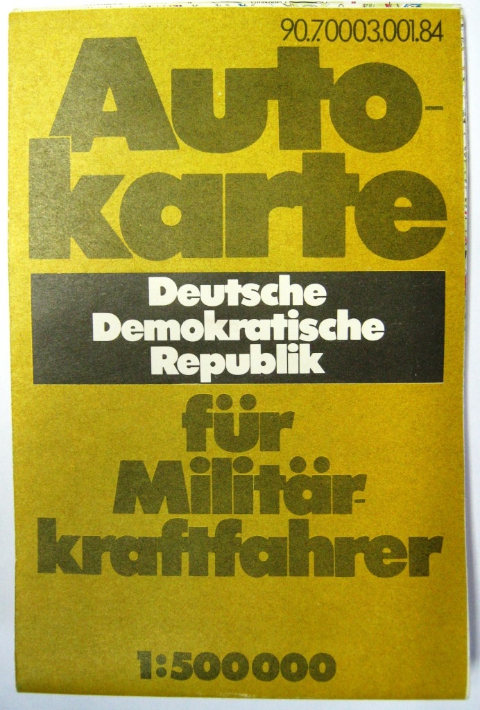 Autokarte der DDR für Militärkraftfahrer (Fahrzeugmuseum Staßfurt CC BY-NC-SA)