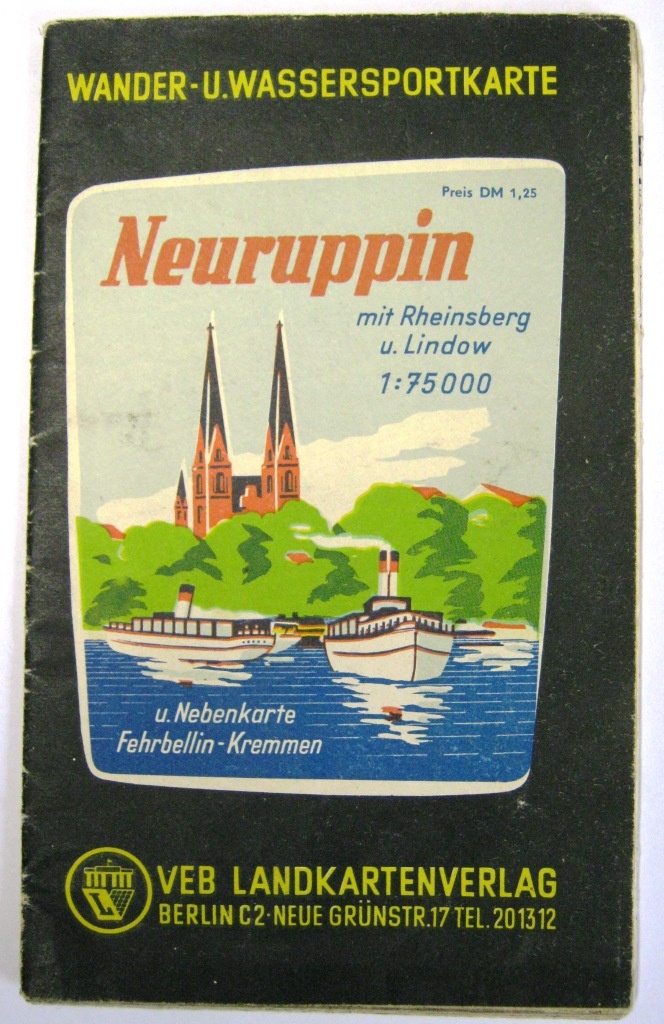 Wander- und Wassersportkarte für Neuruppin (Fahrzeugmuseum Staßfurt CC BY-NC-SA)