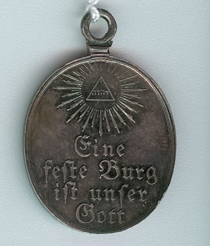 Silberne Erinnerungsmedaille zur Völkerschlacht bei Leipzig 1813 (Museum Weißenfels - Schloss Neu-Augustusburg CC BY-NC-SA)