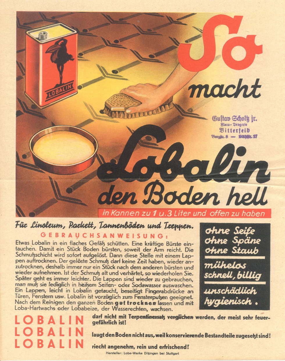 Werbezettel &quot;Lobalin&quot; (Kreismuseum Bitterfeld CC BY-NC-SA)
