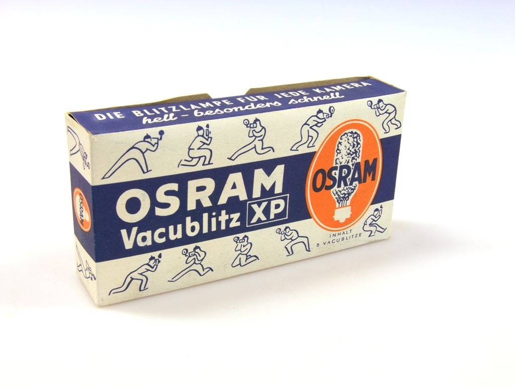 Osram Blitzlampen Vacublitz XP (Industrie- und Filmmuseum Wolfen CC BY-NC-SA)