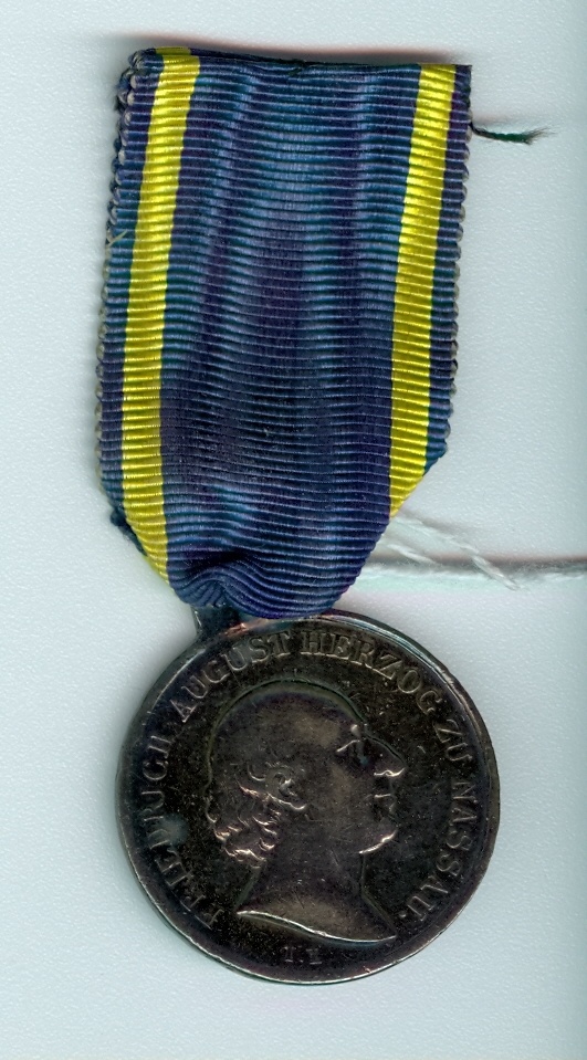 Silberne Waterloo Medaille, Nassau 1815 (Museum Weißenfels - Schloss Neu-Augustusburg CC BY-NC-SA)