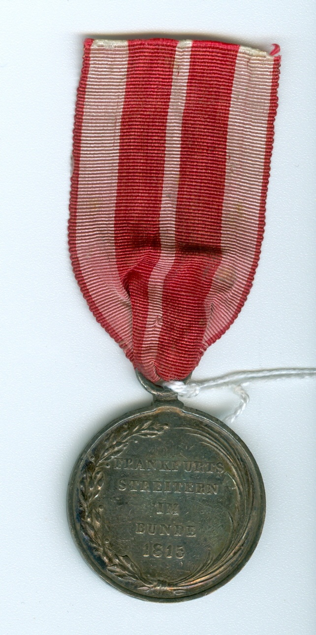 Silberne Kriegsdenkmünze für Offiziere und Mannschaften aus dem Gebiet der Stadt Frankfurt/Main (Museum Weißenfels - Schloss Neu-Augustusburg CC BY-NC-SA)