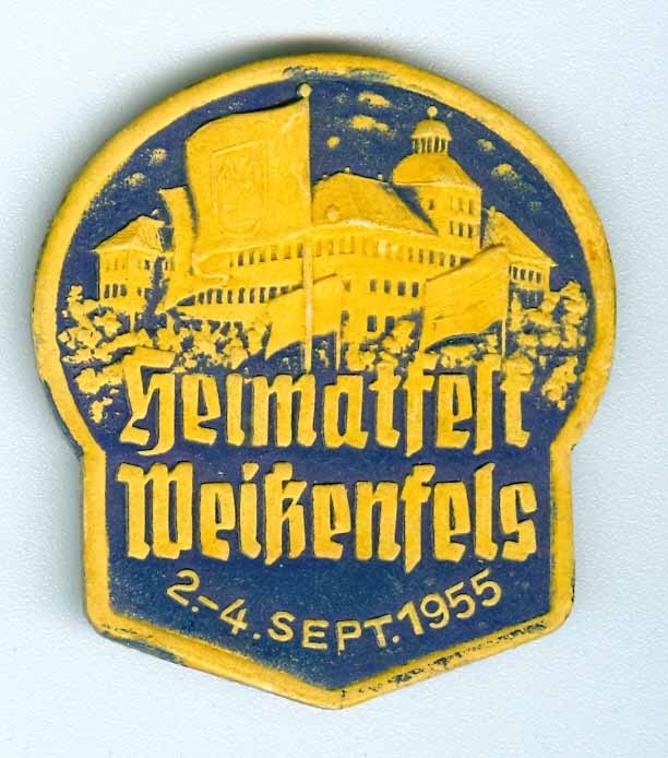 Veranstaltungsabzeichen Heimatfest Weißenfels 1955 (Museum Weißenfels - Schloss Neu-Augustusburg CC BY-NC-SA)