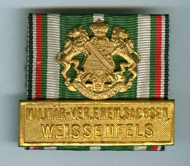 Mitgliedsabzeichen des Militärvereins Ehemalige Sachsen Weißenfels (Museum Weißenfels - Schloss Neu-Augustusburg CC BY-NC-SA)
