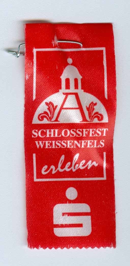 Veranstaltungsabzeichen zum Weißenfelser Schloßfest 2004 (Museum Weißenfels - Schloss Neu-Augustusburg CC BY-NC-SA)