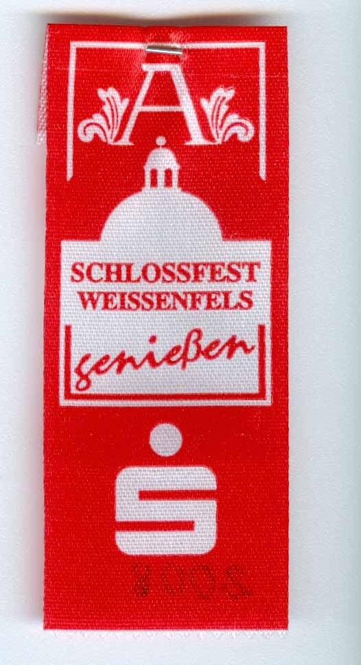Veranstaltungsabzeichen für das Weißenfelser Schloßfest 2008 (Museum Weißenfels - Schloss Neu-Augustusburg CC BY-NC-SA)