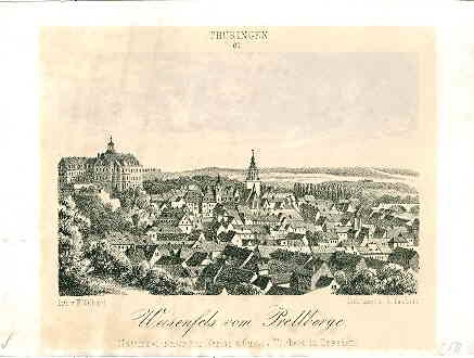 Stadtansicht von Weißenfels vom Prellberge aus gesehen (Museum Weißenfels - Schloss Neu-Augustusburg CC BY-NC-SA)