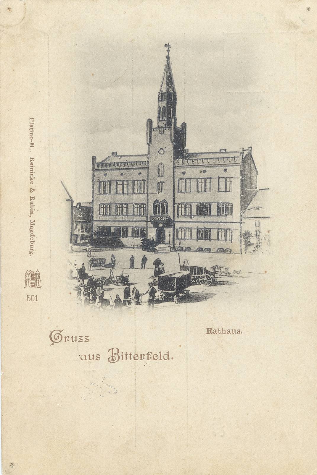 Ansichtskarte Bitterfeld - Rathaus (Kreismuseum Bitterfeld CC BY-NC-SA)