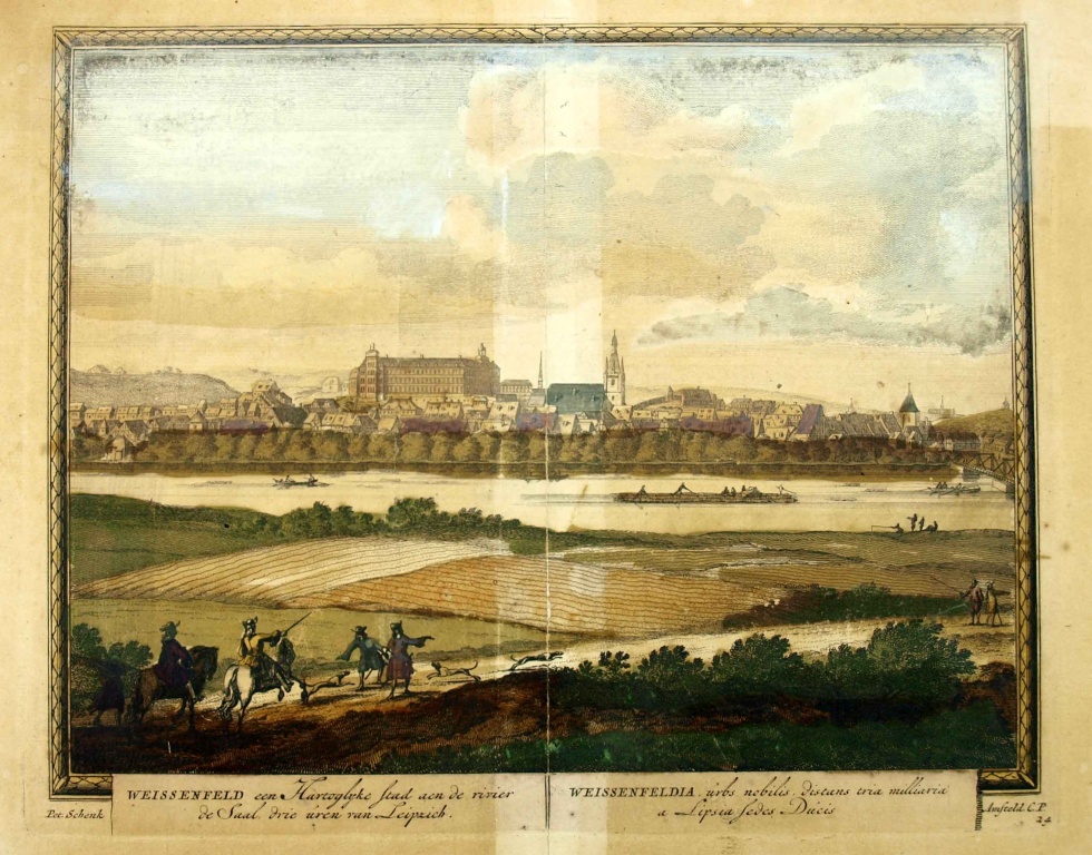 Stadtansicht von Weißenfels, 2. Hälfte 17. Jh. (Museum Weißenfels - Schloss Neu-Augustusburg CC BY-NC-SA)