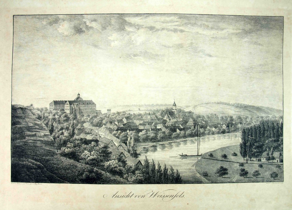 Ansicht von Weißenfels, Blick von Nordosten, 2. Hälfte 19. Jh. (Museum Weißenfels - Schloss Neu-Augustusburg CC BY-NC-SA)