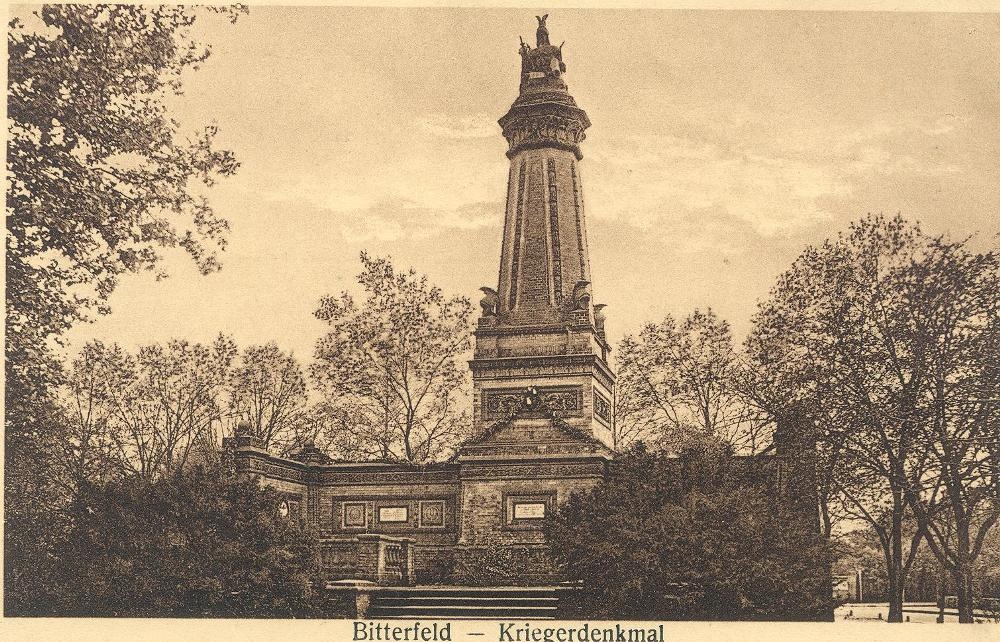 Ansichtskarte Bitterfelder Kriegerdenkmal (Kreismuseum Bitterfeld CC BY-NC-SA)