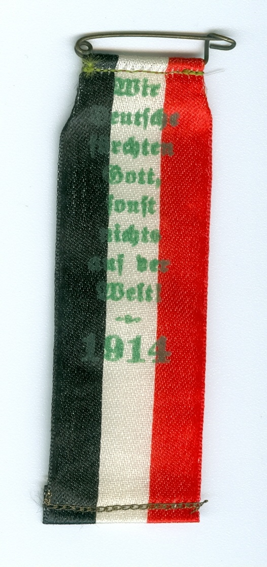 Sympathie- oder Propagandaband, 1914, 1. Weltkrieg (Museum Weißenfels - Schloss Neu-Augustusburg CC BY-NC-SA)