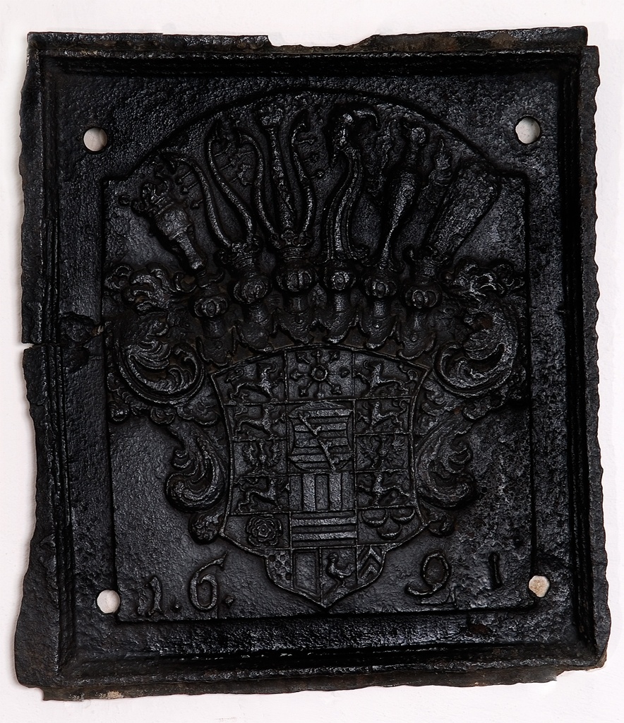 Ofenplatte mit dem Wappen der Herzöge von Sachsen-Zeitz (Museum Schloss Moritzburg Zeitz CC BY-NC-SA)