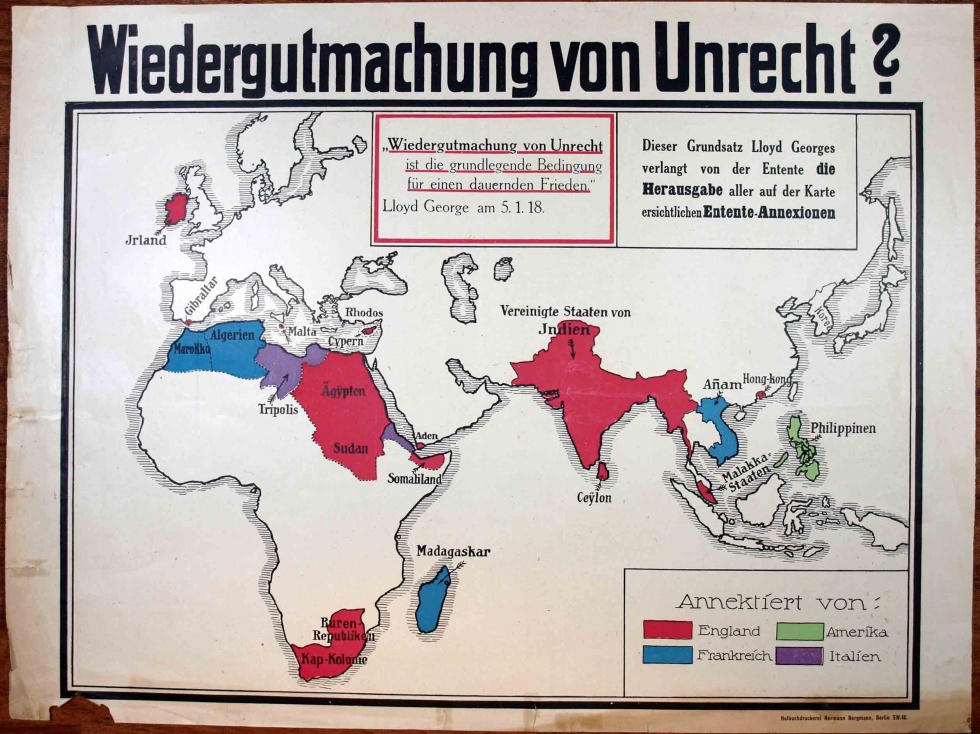 Propagandaplakat &quot; Wiedergutmachung von...&quot;, 1. Weltkrieg 1914- 1918 (Museum Weißenfels - Schloss Neu-Augustusburg CC BY-NC-SA)