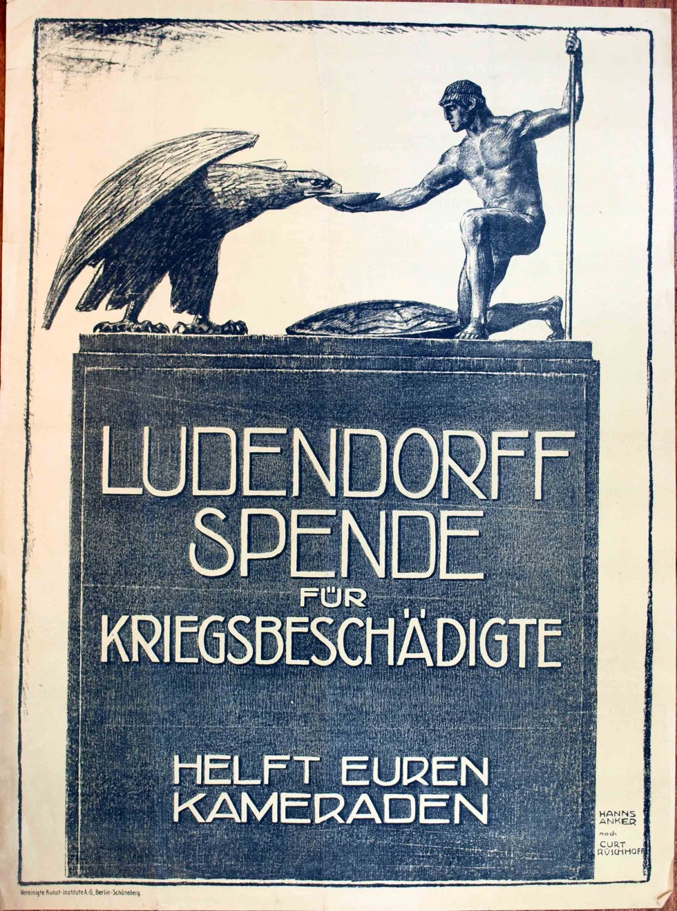 Spendenplakat &quot; Ludendorff Spende für Kriegsbeschädigte&quot;, 1. Weltkrieg 1914- 1918 (Museum Weißenfels - Schloss Neu-Augustusburg CC BY-NC-SA)