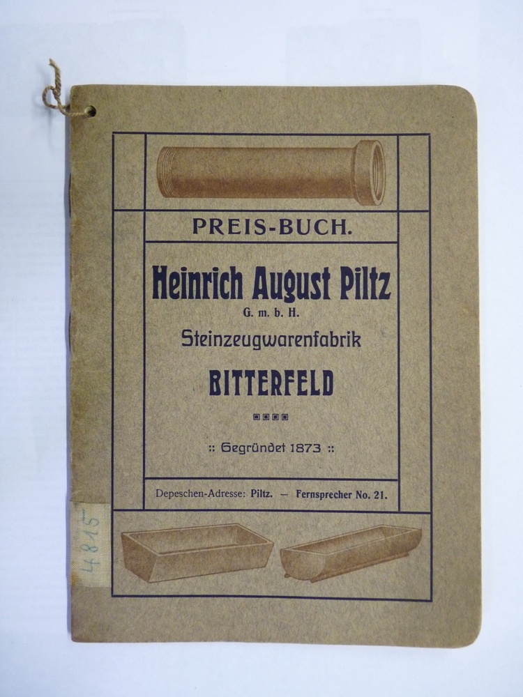 Preis-Buch der Steinzeugwarenfabrik August Heinrich Piltz GmbH (Kreismuseum Bitterfeld CC BY-NC-SA)