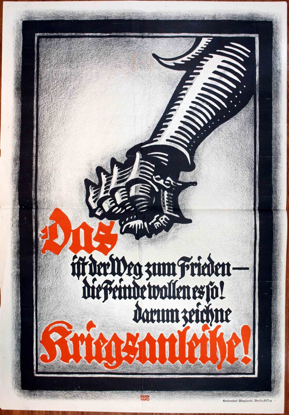 Plakat/ Kriegsanleihe &quot;Das ist der Weg zum Frieden...&quot;, 1. Weltkrieg 1914- 1918 (Museum Weißenfels - Schloss Neu-Augustusburg CC BY-NC-SA)