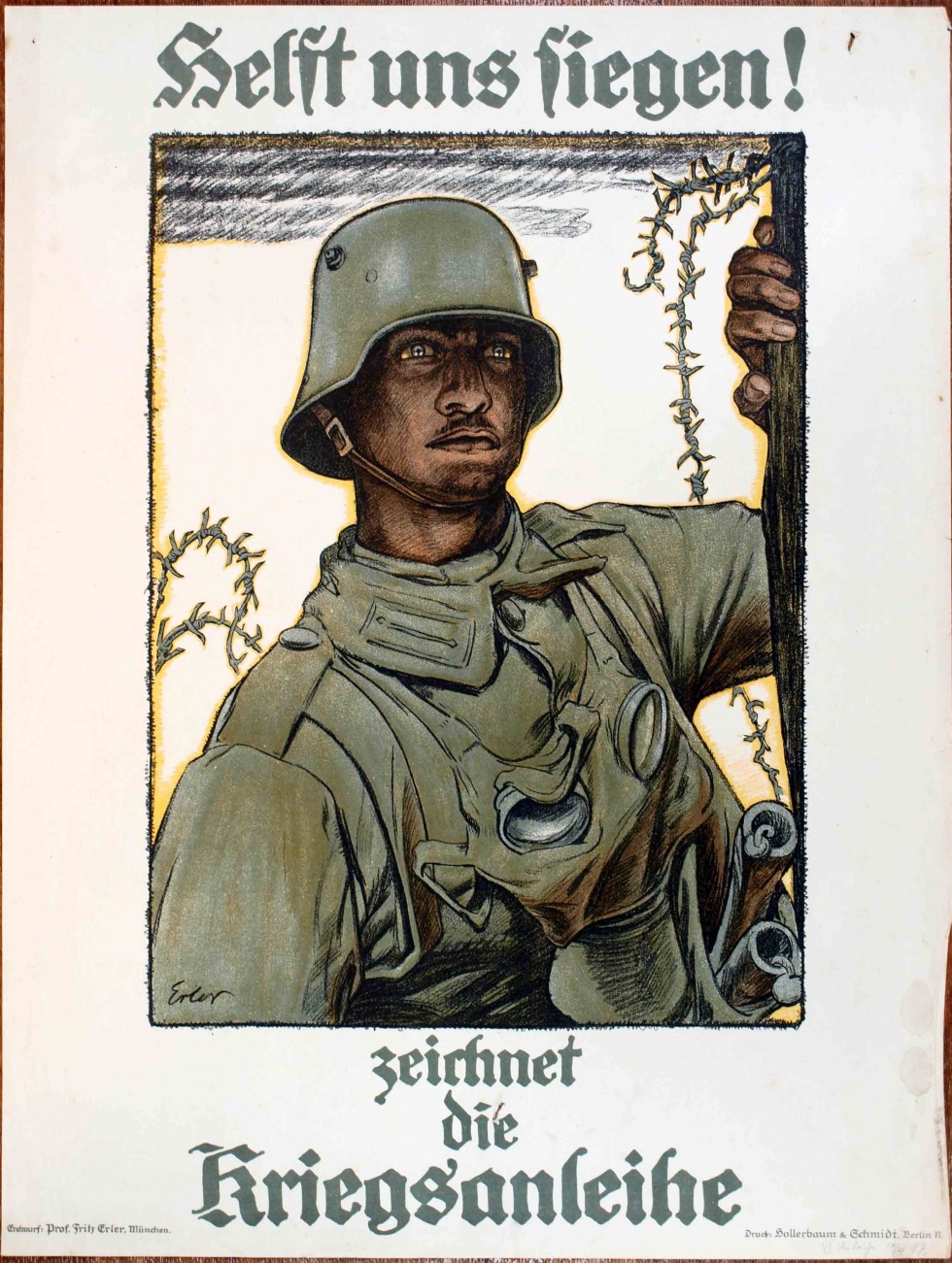Plakat/ Kriegsanleihe &quot;Helft uns siegen!&quot;, 1. Weltkrieg 1914- 1918 (Museum Weißenfels - Schloss Neu-Augustusburg CC BY-NC-SA)