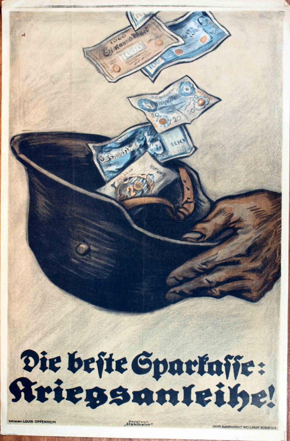 Plakat/ Kriegsanleihe &quot;Die beste Sparkasse...&quot;, 1. Weltkrieg 1914- 1918 (Museum Weißenfels - Schloss Neu-Augustusburg CC BY-NC-SA)