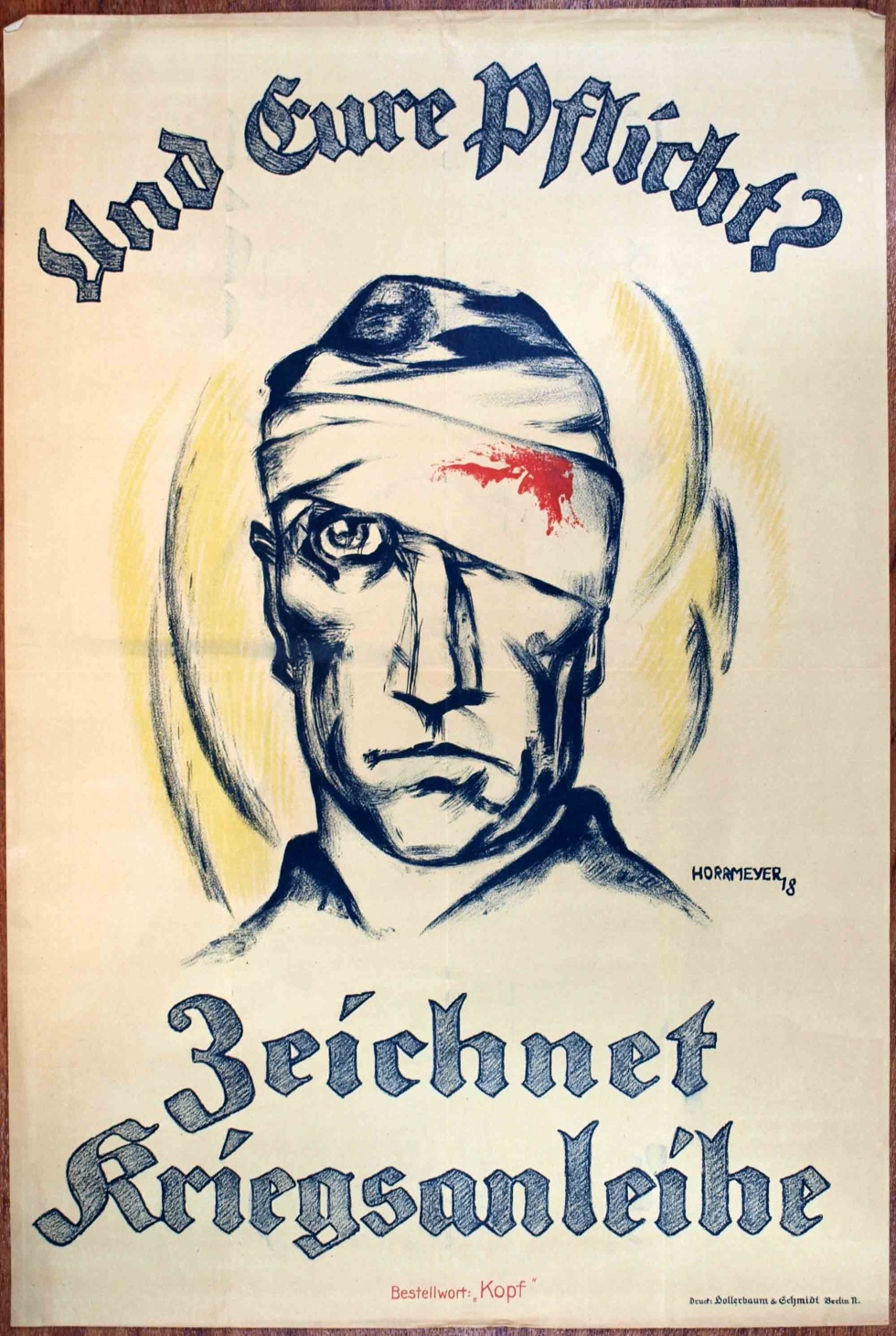 Plakat/ Kriegsanleihe &quot;Und Eure Pflicht ?...&quot;, 1. Weltkrieg 1914- 1918 (Museum Weißenfels - Schloss Neu-Augustusburg CC BY-NC-SA)