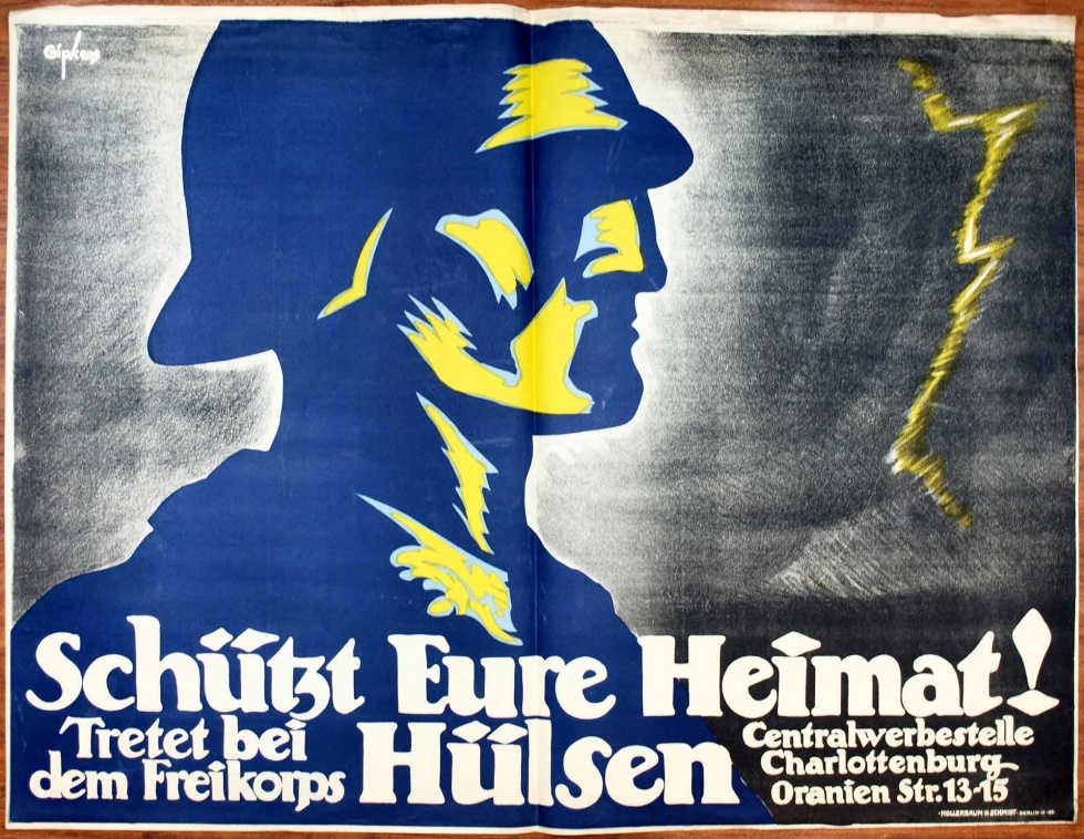 Plakat/ Oberschlesien &quot; Schützt Eure...&quot;, 1919- 1921, Aufstände Oberschlesien, Weimarer Republik (Museum Weißenfels - Schloss Neu-Augustusburg CC BY-NC-SA)