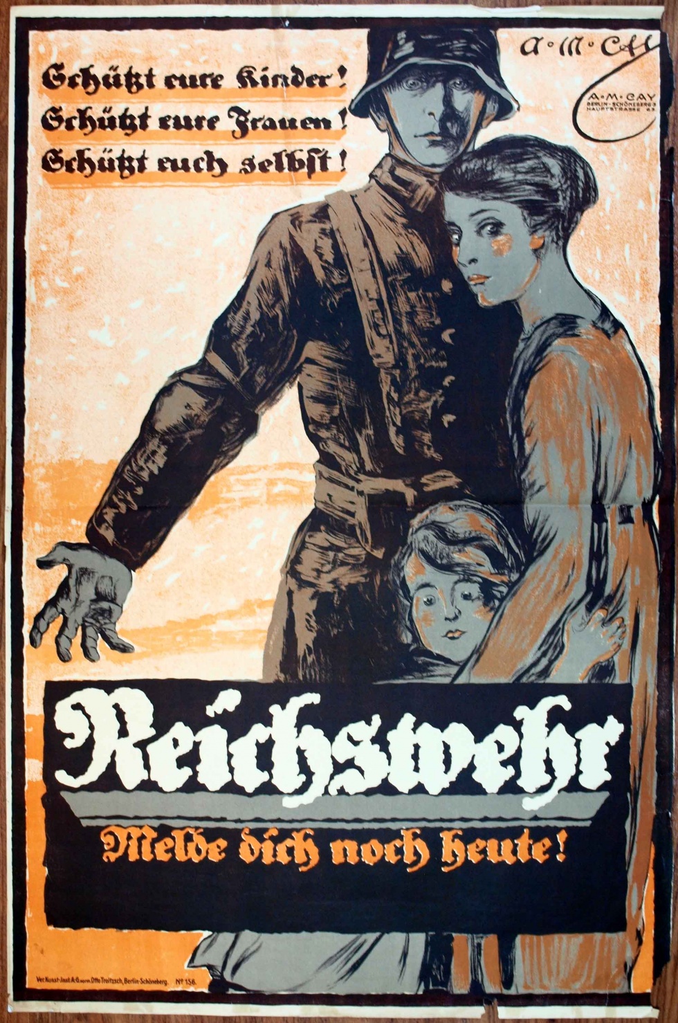 Plakat/ Oberschlesien &quot;Schützt eure Kinder!...&quot;, 1919-1921, Aufstände Oberschlesien, Weimarer Republik (Museum Weißenfels - Schloss Neu-Augustusburg CC BY-NC-SA)