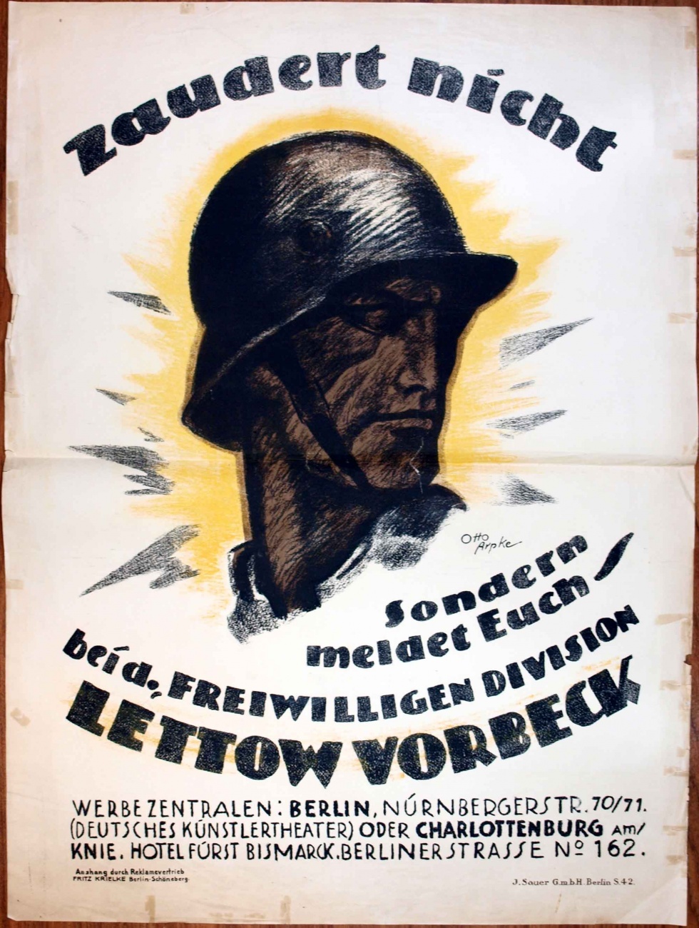 Plakat/ Oberschlesien &quot;Zaudert nicht...!, 1919-1921, Aufstände Oberschlesien, Weimarer Republik (Museum Weißenfels - Schloss Neu-Augustusburg CC BY-NC-SA)