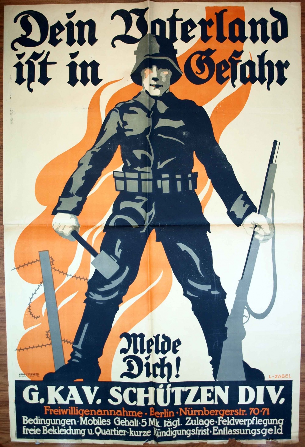 Plakat/ Oberschlesien &quot;Dein Vaterland...&quot;, 1919- 1921, Aufstände Oberschlesien, Weimarer Republik (Museum Weißenfels - Schloss Neu-Augustusburg CC BY-NC-SA)