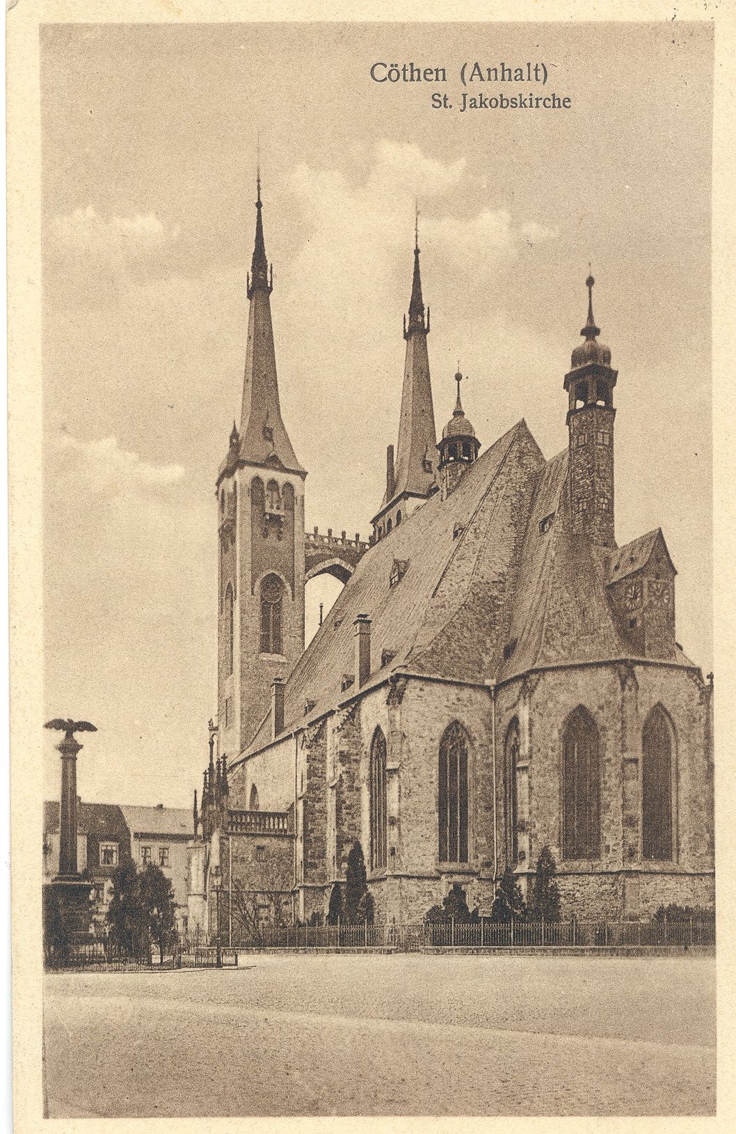 Ansichtskarte Köthen - St. Jakobskirche (Kreismuseum Bitterfeld CC BY-NC-SA)