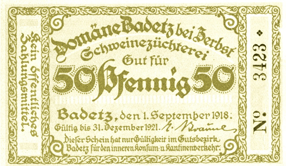 Serienschein (Badetz, 50 Pfennig) (Kulturstiftung Sachsen-Anhalt CC BY-NC-SA)