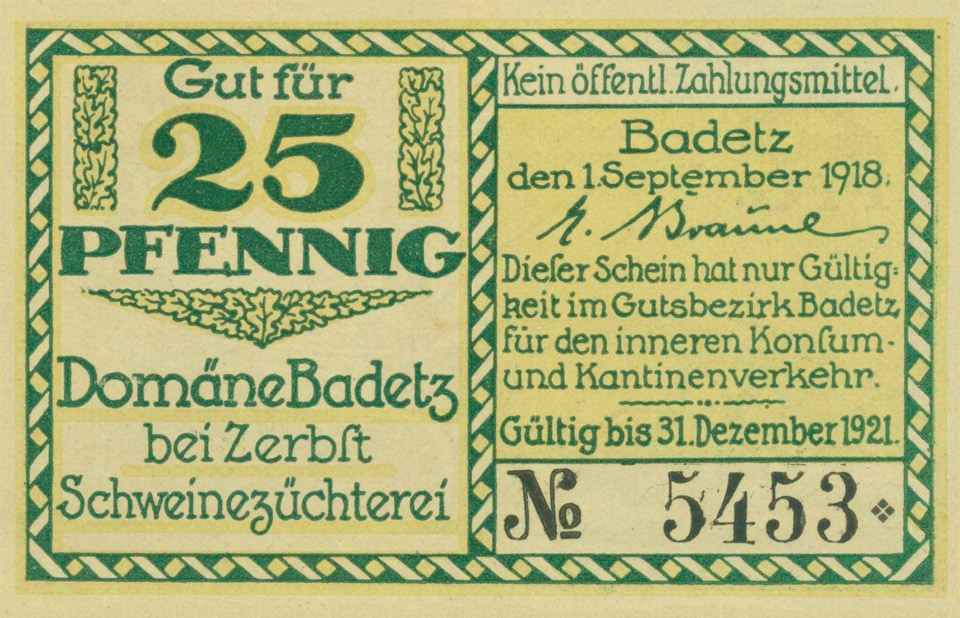 Serienschein (Badetz, 25 Pfennig) (Kulturstiftung Sachsen-Anhalt CC BY-NC-SA)