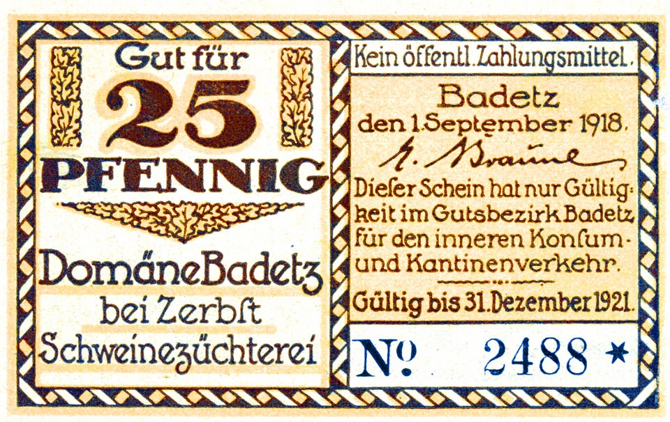Serienschein (Badetz, 25 Pfennig) (Kulturstiftung Sachsen-Anhalt CC BY-NC-SA)