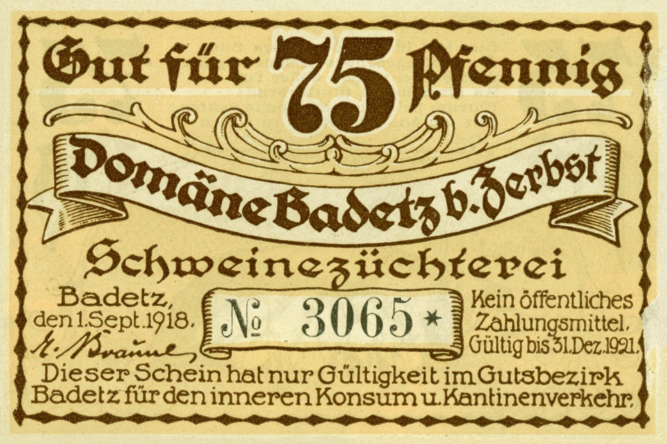 Serienschein (Badetz, 75 Pfennig) (Kulturstiftung Sachsen-Anhalt CC BY-NC-SA)
