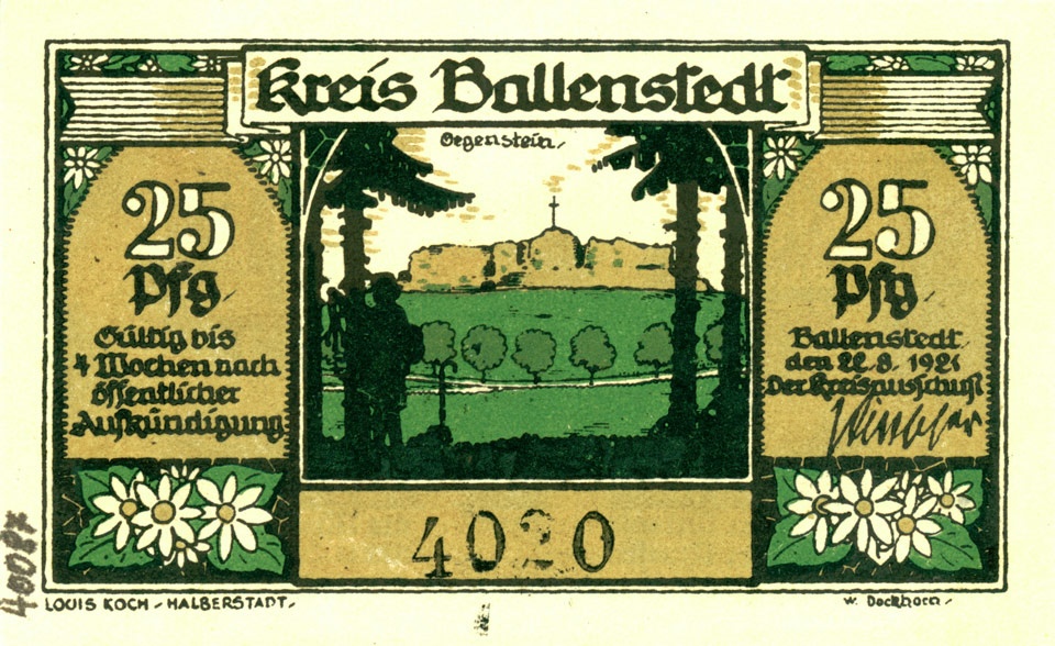 Serienschein, Kreis Ballenstedt (25 Pfennig) (Kulturstiftung Sachsen-Anhalt CC BY-NC-SA)