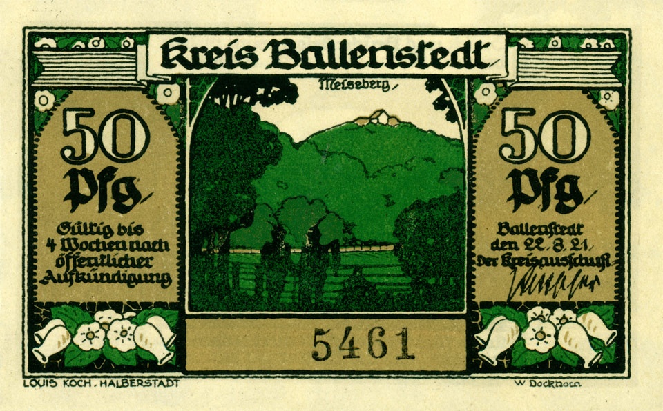 Serienschein, Kreis Ballenstedt (50 Pfennig) (Kulturstiftung Sachsen-Anhalt CC BY-NC-SA)