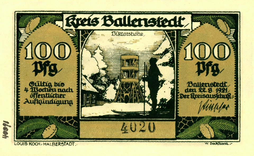 Serienschein, Kreis Ballenstedt (100 Pfennig) (Kulturstiftung Sachsen-Anhalt CC BY-NC-SA)