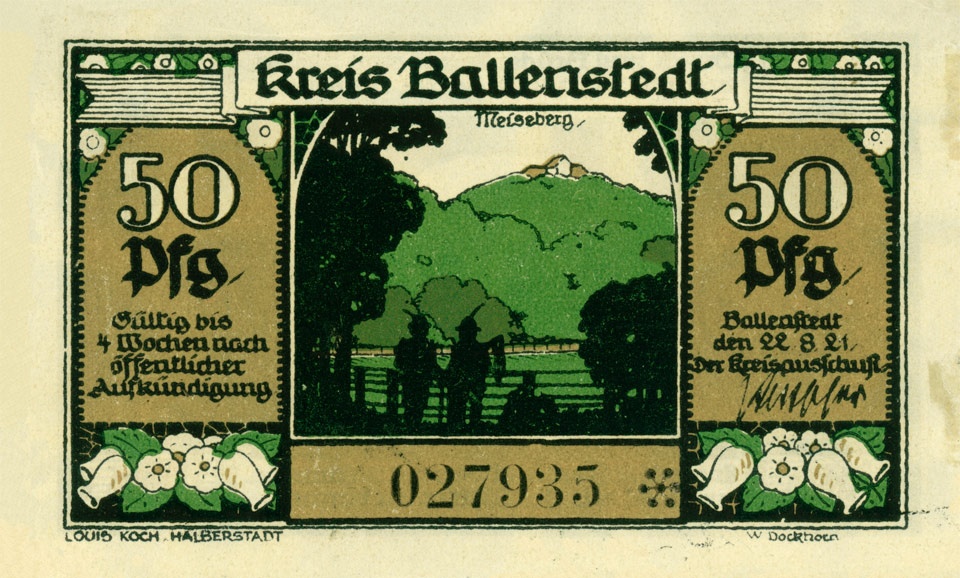 Serienschein, Kreis Ballenstedt (50 Pfennig) (Kulturstiftung Sachsen-Anhalt CC BY-NC-SA)