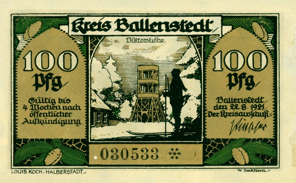Serienschein, Kreis Ballenstedt (100 Pfennig) (Kulturstiftung Sachsen-Anhalt CC BY-NC-SA)