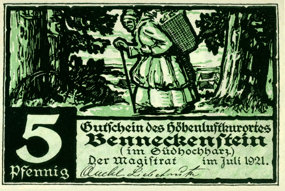 Serienschein Stadt Benneckenstein (5 Pfennig) (Kulturstiftung Sachsen-Anhalt CC BY-NC-SA)