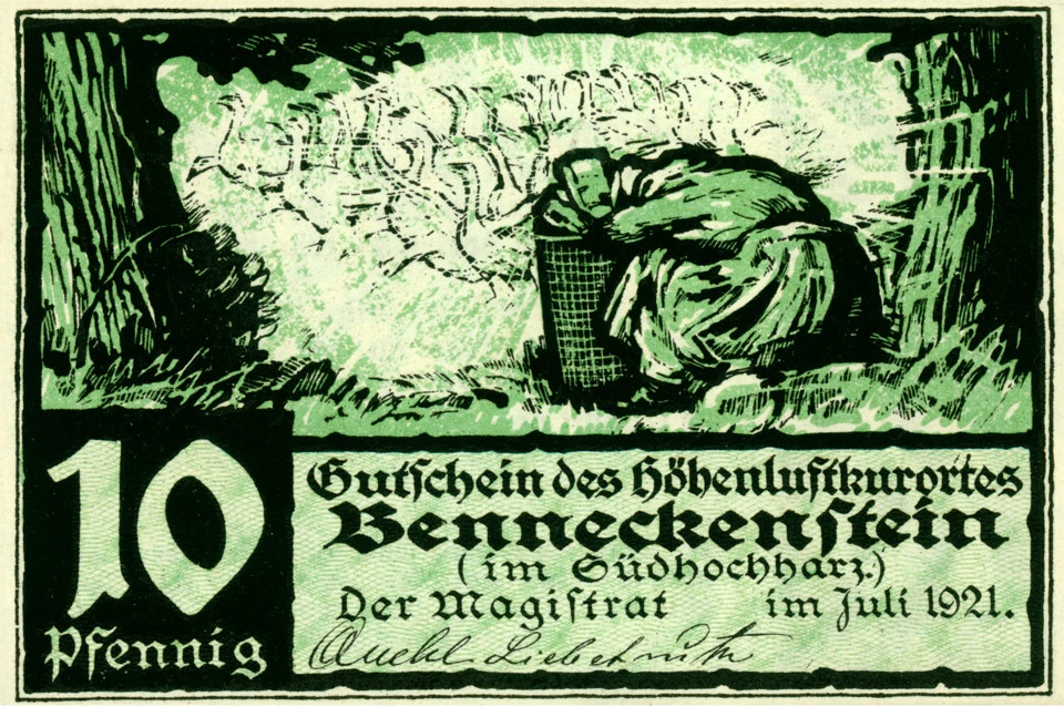 Serienschein Stadt Benneckenstein (10 Pfennig) (Kulturstiftung Sachsen-Anhalt CC BY-NC-SA)
