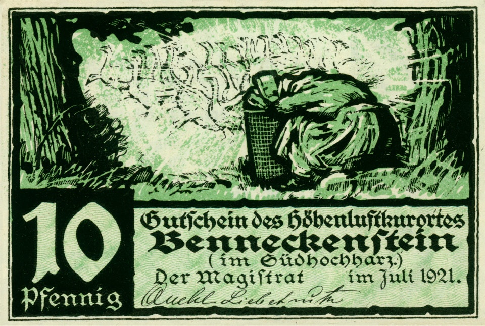 Serienschein Stadt Benneckenstein (10 Pfennig) (Kulturstiftung Sachsen-Anhalt CC BY-NC-SA)
