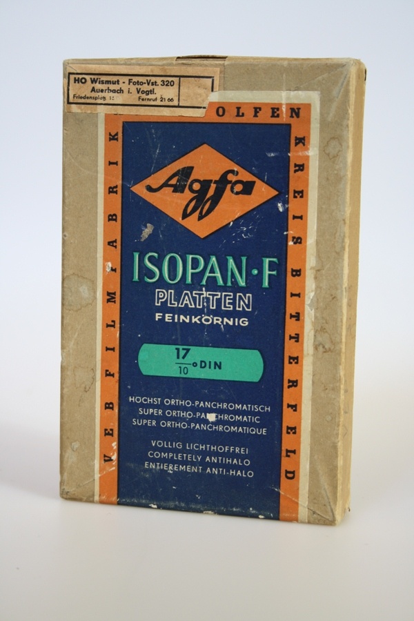Agfa Isopan F Platten (Industrie- und Filmmuseum Wolfen CC BY-NC-SA)
