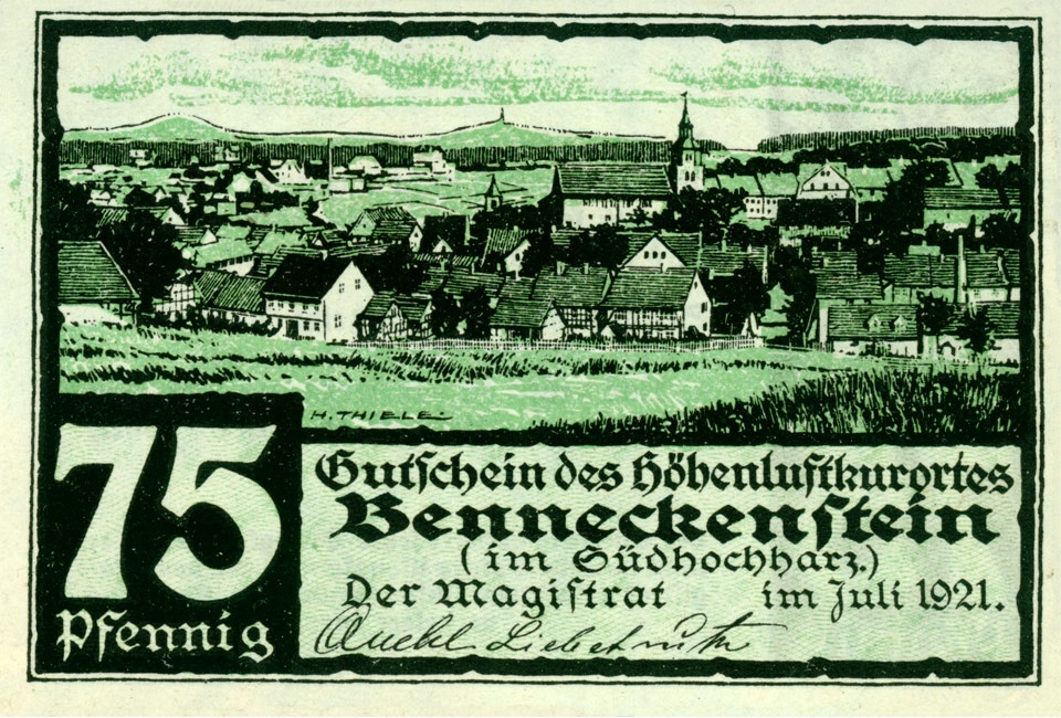 Serienschein, Benneckenstein (75 Pfennig) (Kulturstiftung Sachsen-Anhalt CC BY-NC-SA)