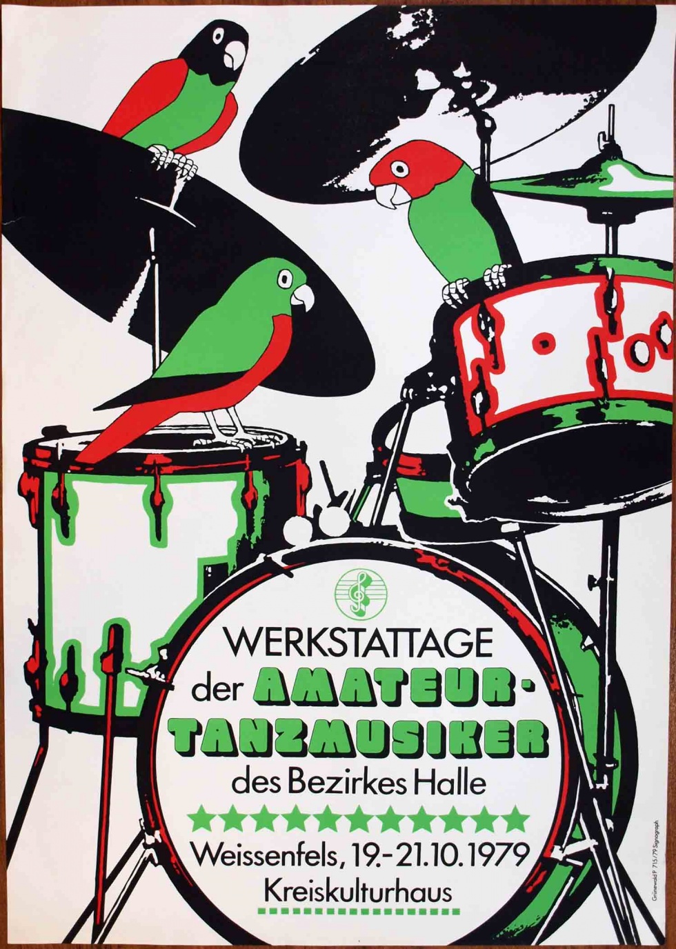 Plakat/ Kultur &quot;Werkstatt- Tage der Amateur Tanzmusiker des Bezirkes Halle&quot;, DDR, Weißenfels 1979 (Museum Weißenfels - Schloss Neu-Augustusburg CC BY-NC-SA)