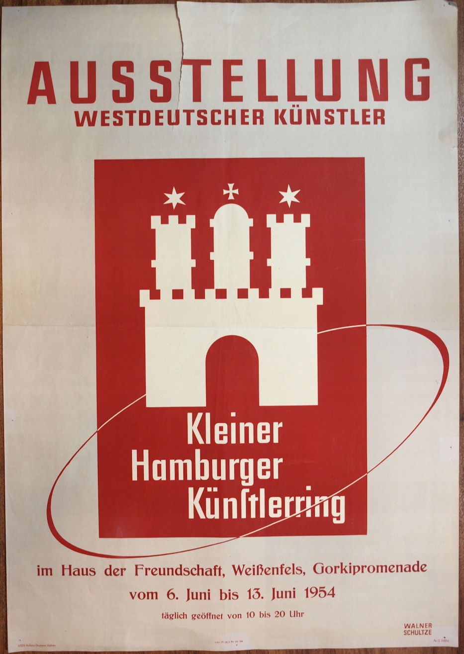 Plakat/ Kultur &quot;Ausstellung westdeutscher Künstler&quot;, DDR, Weißenfels 1954 (Museum Weißenfels - Schloss Neu-Augustusburg CC BY-NC-SA)
