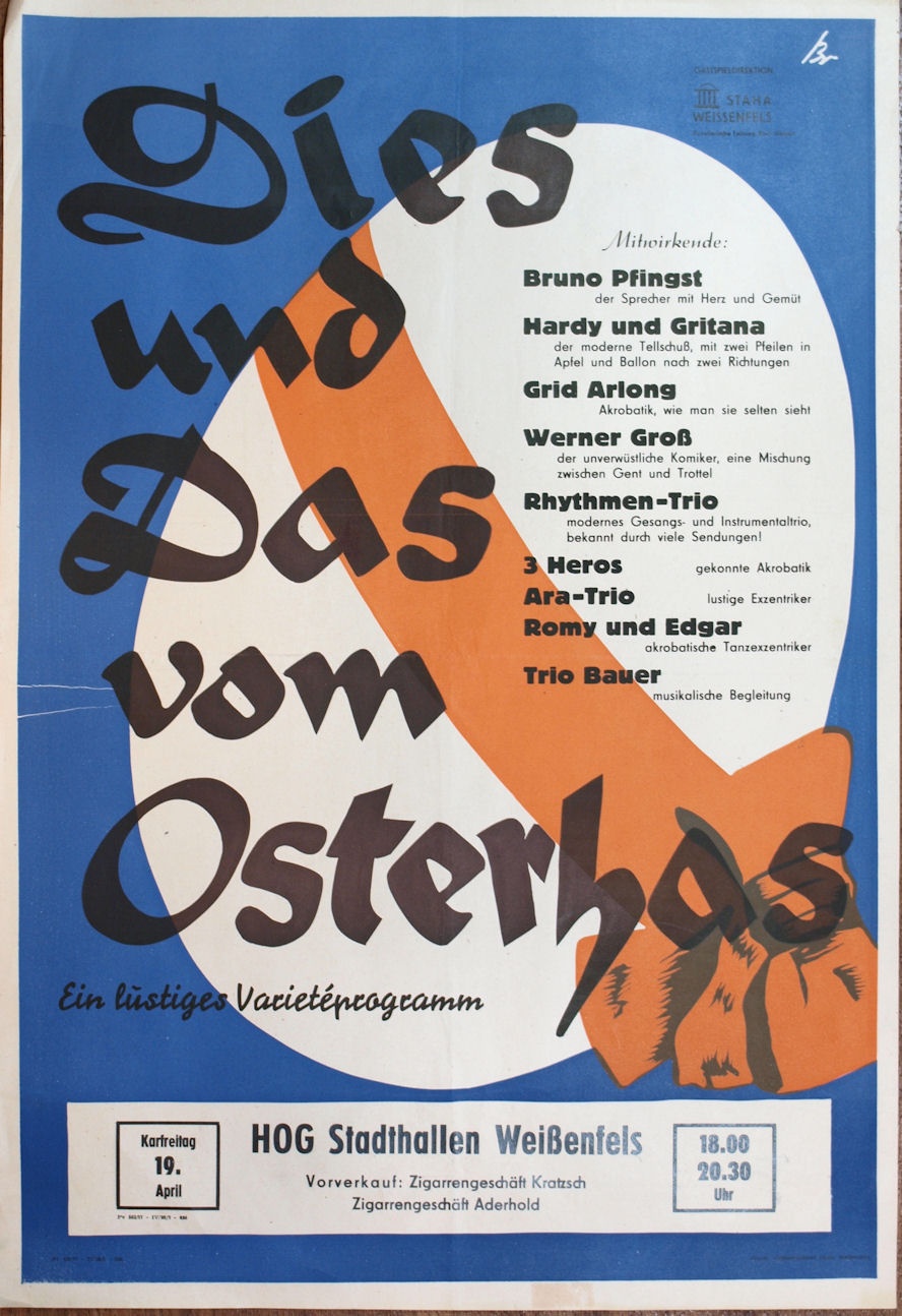 Plakat/ Kultur &quot;Dies und Das...&quot;, DDR, Weißenfels 1957 (Museum Weißenfels - Schloss Neu-Augustusburg CC BY-NC-SA)