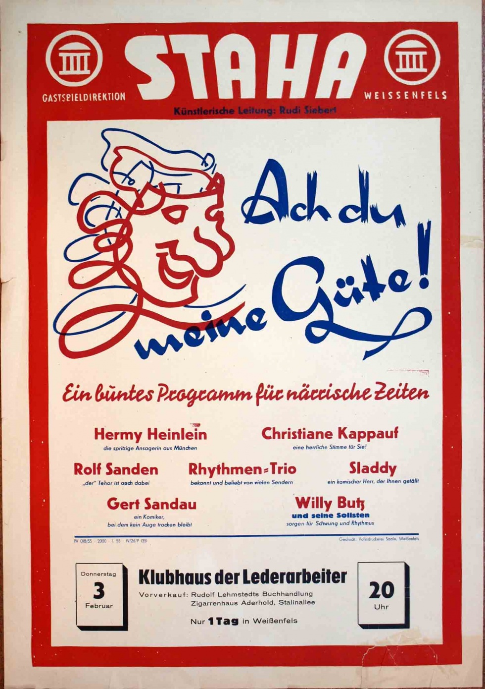 Plakat/ Kultur &quot;Ach du meine Güte&quot;, DDR, Weißenfels 1955 (Museum Weißenfels - Schloss Neu-Augustusburg CC BY-NC-SA)
